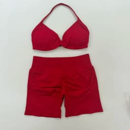 Yoga Gym Set 2 Piece Women Strappy Yoga Bra Top Workout Scrunch Shorts Sports Suit Fitness Clothes Seamless Yoga Set