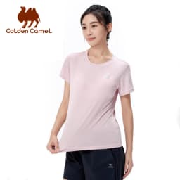 GOLDEN CAMEL Women's T-shirts Moisture-absorbing Quick-dry Cotton t-shirt Short-sleeved Shirts Round Neck Sports Top Breathable