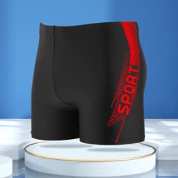 'Sport' Print Board Shorts, Quick-drying Drawstring Men's Swim Trunks, Men's Swimwear, Shorts for Summer Beach Pool