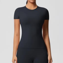 Workout Dry Fit Breathable High Elastic Sports Top Gym Fitness Wear T-shirt Women Casual Outdoor Top