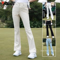Pgm Golf Flared Pants for Women Spring High-waisted Slim Fit Long Pants Summer Elastic High-end Trousers Ladies Golfer Clothing