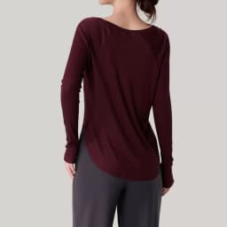 Modal ribbed yoga long sleeved sports top for women, loose fit slimming yoga clothes T-shirt for autumn
