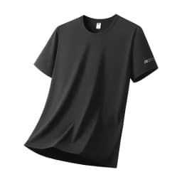 Summer Ice Silk High Elastic Men's Sports and Leisure T-shirt Comfortable Breathable Sweat-absorbing Quick Drying Top