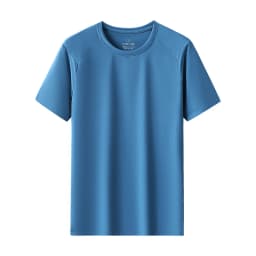 Summer Ice Silk High Elastic Men's Sports and Leisure T-shirt Comfortable Breathable Sweat-absorbing Quick Drying Top