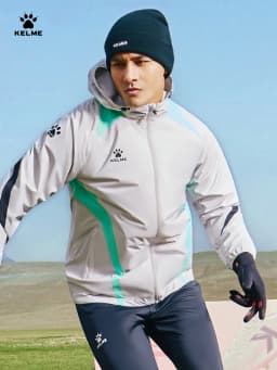 KELME sports windbreaker men's waterproof hooded woven jacket outdoor running windproof waterproof jacket