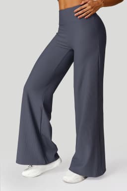 Women Wide-leg Yoga Pants High Waist Stretchy Solid Color Leggings Running Workout Casual Sports Straight-Leg Pants Femme