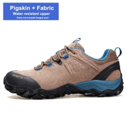 HUMTTO Waterproof Shoes for Men Hiking Shoes Leather Mens Sports Luxury Designer Outdoor Climbing Trekking Walking Sneakers Man