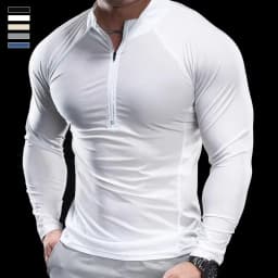 2024 New Men Sports T-shirt Gym Fitness Tops Running Training Clothes Autumn Round Neck Quick-drying Breathable Long Sleeves