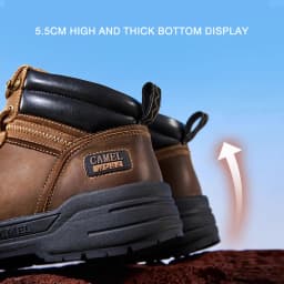 GOLDEN CAMEL Hard-core Hiking Boots Fashion Comfortable Thick-soled Non-slip Genuine Leather Retro Hiking Shoes for Men Winter