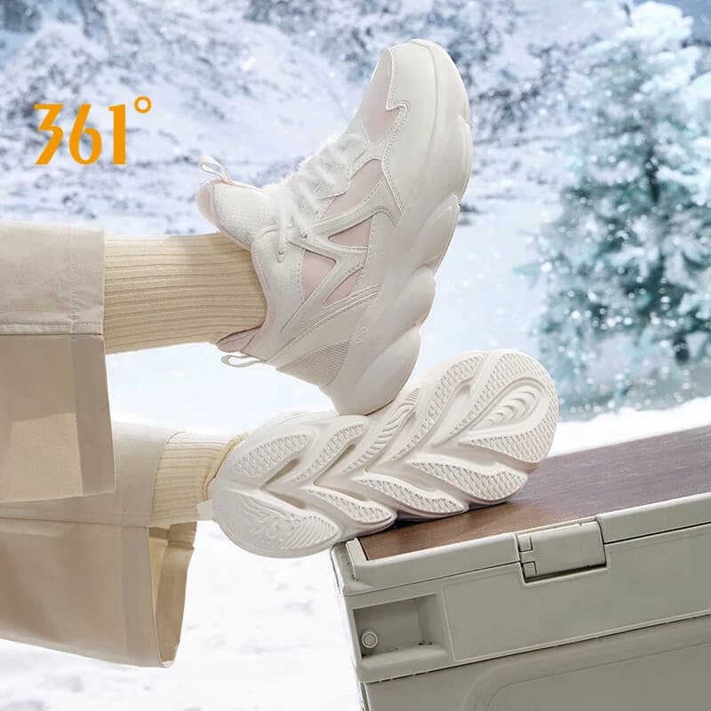 361 Degrees Swift Fox Women Running Shoes New Leather Surface Light Thick-soled Non-slip Jogging Female Sneakers 682442235A