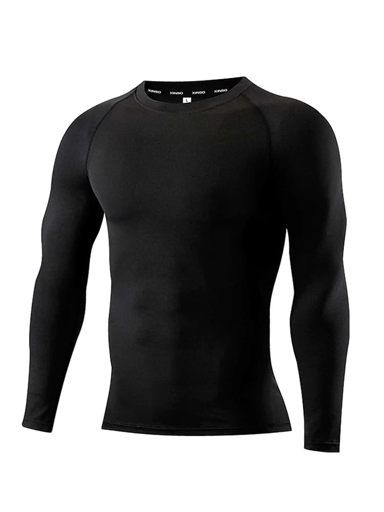 Stay Active and Comfortable with Men's Compression Shirts - Long Sleeve Athletic Workout Tops and Base Layers!