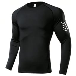 Men's Compression Long Sleeve Shirt Black Fitness T-shirt Male Running Quick Drying Gym Top Sun Protection Sports Base Layer