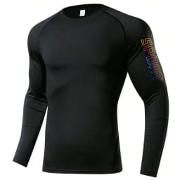 Men's Compression Long Sleeve Shirt Black Fitness T-shirt Male Running Quick Drying Gym Top Sun Protection Sports Base Layer