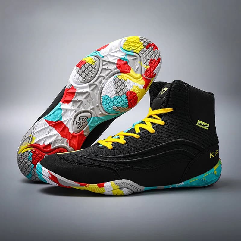 KAIMATE Boy Girl Small Size 32-38 Sambo Sneakers Mid Cut Professional Boxing Wrestling Shoes Anti Slip Gym Training Shoes