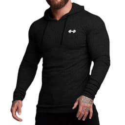 Autumn Breathable Quick Dry Knitted Hooded Shirt Men Fitness Sport Long Sleeve Hoodie Gym Bodybuilding Muscle Slim Fit Pullovers