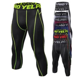 Men 3/4 Cropped Pants Shorts Sport Yoga Fitness Running Workout Training Exercise Perspiration Tight Cycling Compression Legging