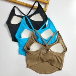 Women's Seamless Yoga Sports Bra - Criss Cross Back, No Cup Shifting, Sexy Pilates Workout Tank Top