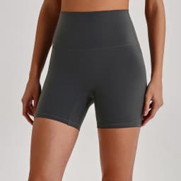 Buttery Soft Stretch Nylon Yoga Biker Shorts No Front Seam High Waist Y-shape Butt Lifting Sport Workout Gym Shorts For Women