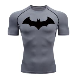 Bat Graphic Compression Shirts for Men Short Sleeve Rash Guard Gym Workout Running Tshirt Summer Athletic Quick Dry Tees Tops