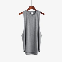 Grey Men's Sleeveless Tank Top Fitness Clothing Sportswear Gym Stringer Bodybuilding Undershirt Fashion Vest for Men