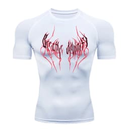 New Summer Running T-Shirt Men Short Sleeve Compression Shirt Gym Sports Top Black Quick Dry Breathable MMA Fitness Clothing