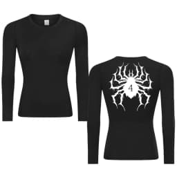 Graphic Print Compression Shirt for Women Gym Athletic Workout Running Quick Dry T-Shirts Spring Fall Long Sleeve Baselayer Tops