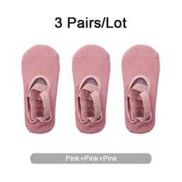 3 Pairs Yoga Socks for Women Silicone Non Slip Ballet Pilates Socks Cotton Ladies Backless Breathable Bandage Dance Sports Socks