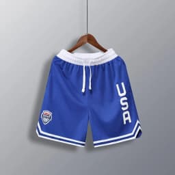 USA Print Basketball Shorts Training Men Active Shorts Loose Pockets Cycling Exercise Training Running Gum Sports Bottom Clothes