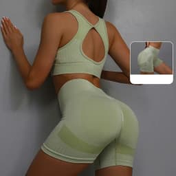2PCS Yoga Suit Yoga Sports Underwear Women's Fitness Suit Vest Running Sports Yoga Shorts Set Yoga Set Workout Set
