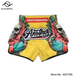 Muay Thai Shorts for Men Women Breathable MMA Fight Training Shorts Quick-Dry Combat Sports Gear Skull Sublimated Boxing Shorts