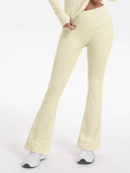 Women's Bell-bottom Yoga Leggings With Pockets Tummy Control High Waist Workout Pants Gym Running