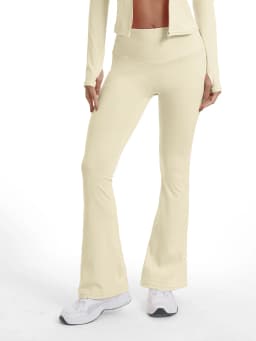 Women's Bell-bottom Yoga Leggings With Pockets Tummy Control High Waist Workout Pants Gym Running