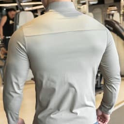 Quick Drying Clothes Men Autumn Sports T-shirt Stand Neck Loose Long Sleeved Outdoor Running Tracksuit Breathable Half Zip Top