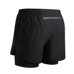 New Men's Running Shorts Fitness Quick-drying Black Double Layer Shorts Men Sport Workout Training Bodybuilding Short Pants