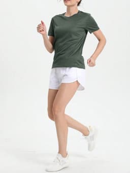 Women's Solid Color Ultralight Quick Dry Sport T-Shirt,Breathable Lightweight ,Running Gym Compression Shirt