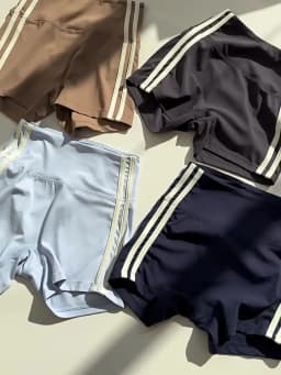 Contrast Striped Side Cycling Shorts Active Wear Women Skinny Biker Shorts 2025 Summer Fitness Casual Black Shorts