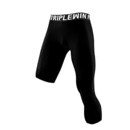 Summer Men Capri Running Tights GYM 3/4 Pants Male Basketball Football Soccer Fitness Exercise Sport One Leg Cropped Leggings 30