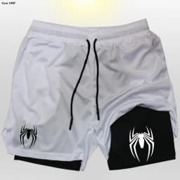 Sport Shorts Men 2099 Spider Sportswear Double-Deck Running Shorts 2 In 1 Beach Bottoms Summer Gym Fitness Training Short Pants