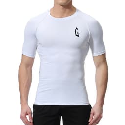 New Print Short Sleeve Compression Shirts For Men Athletic Quick Dry T-Shirts Tops Gym Workout Rash Guards Baselayer Undershirts