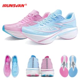 IRUNSVAN Full Palm Innovative Carbon Plate Board Double Knitting Breathable Dual Density Light Weight Fashion Sport Running Shoe