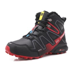 New Men's Mountaineering Boots Large Outdoor Anti collision Waterproof Warm Snow Boots Windproof Motorcycle Shoes Hiking Boots