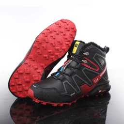 New Men's Mountaineering Boots Large Outdoor Anti collision Waterproof Warm Snow Boots Windproof Motorcycle Shoes Hiking Boots
