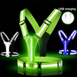 LED Running Vest USB Rechargeable Reflective Cycling Security Vest High Visibility Night Running Riding Clothing for Kids Adults