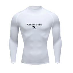 Autumn New Sports Shirt Men High Neck Compression Shirt Long Sleeved Training Top High Stretch Undershirt