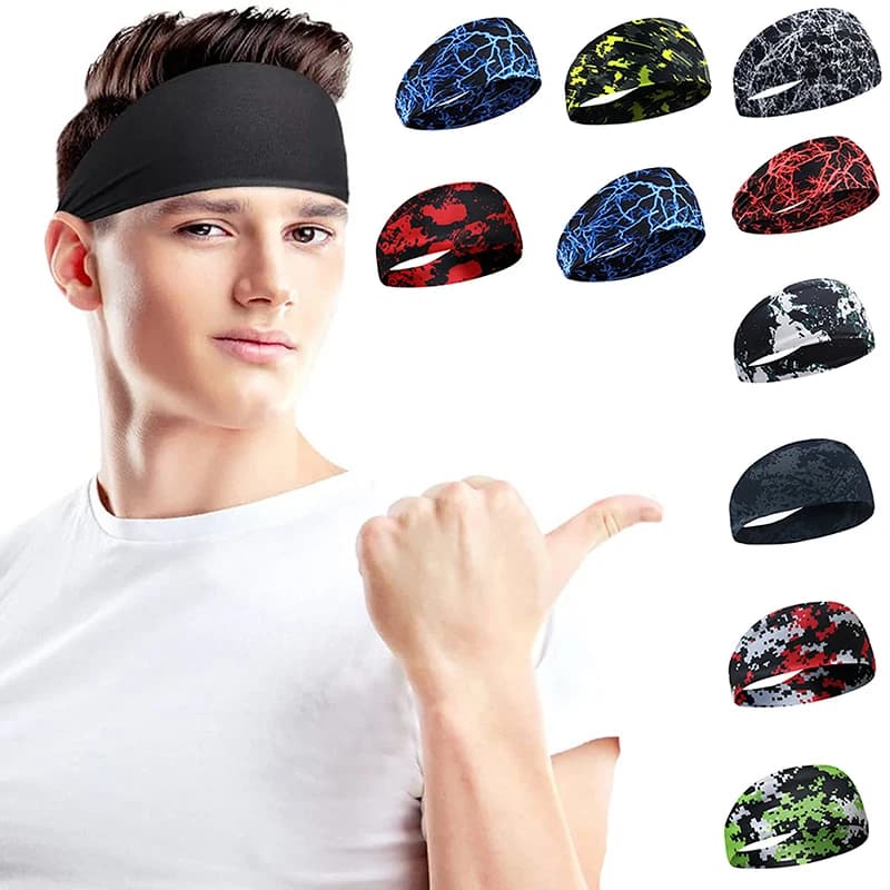 1PC Unisex Fitness Anti Sweating Band Running Headband Sports Absorbing Yoga Hair