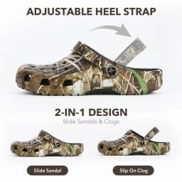 8Fans Camo Clogs for Men,Outdoor Garden Slip On Sandals Summer Water Beach Shoes Lightweight Breathable Non Slip Casual Slippers