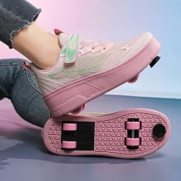 Roller Skate Shoe Walking Shoes With Four-wheel Student Sports Pulleys Walking Shoes With Wheels Summer Spring Kids Sneakers