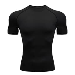 Black Bull Print Compression Shirts for Men Athletic Quick Dry Baselayers Undershirt Gym Workout Running Rash Guard Tshirt Tops