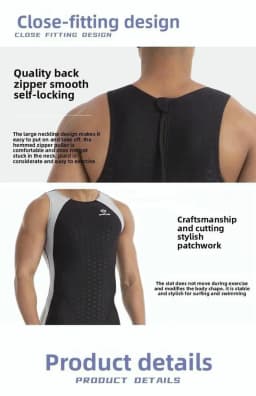 Men'S Sleeveless Competitive Swimwear Durable Waterproof One Piece Racing Swimsuit For Professional Training Competition