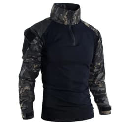 Men Multicam CP Black Tactical Combat Suit Set Military Frog Uniform Shirt Pants Knee Pads Gloves Hat Training